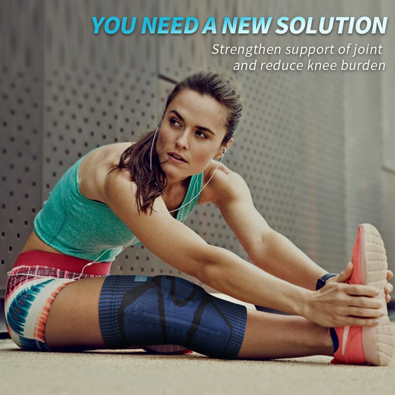 Knee Brace for Knee Pain Relief, Medical Knee Support with Patella Pad & Side…