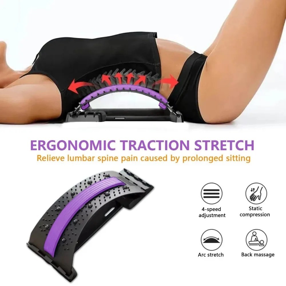 Back Stretcher Spine Board Pain Relief Lumbar Support Corrector Adjustable Ortho