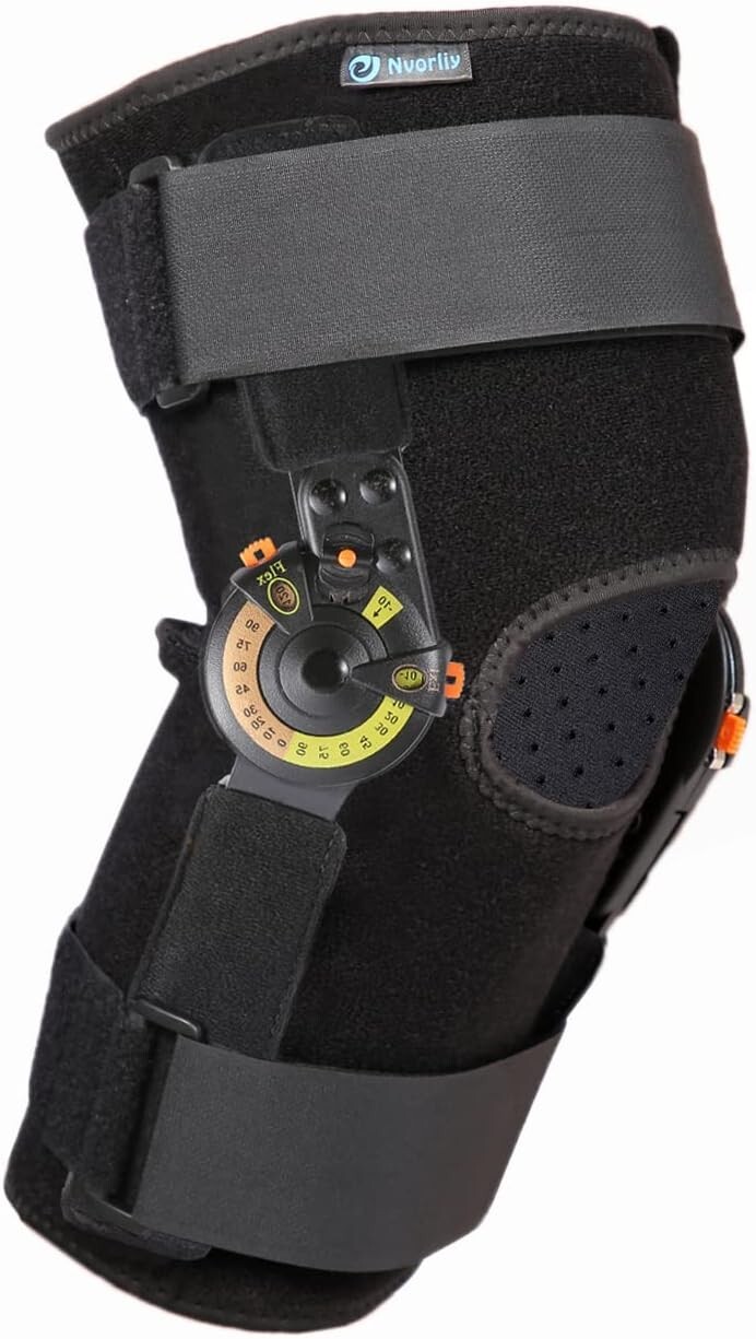 Nvorliy Hinged ROM Knee Brace Adjustable Knee Immobilizer Regular Size