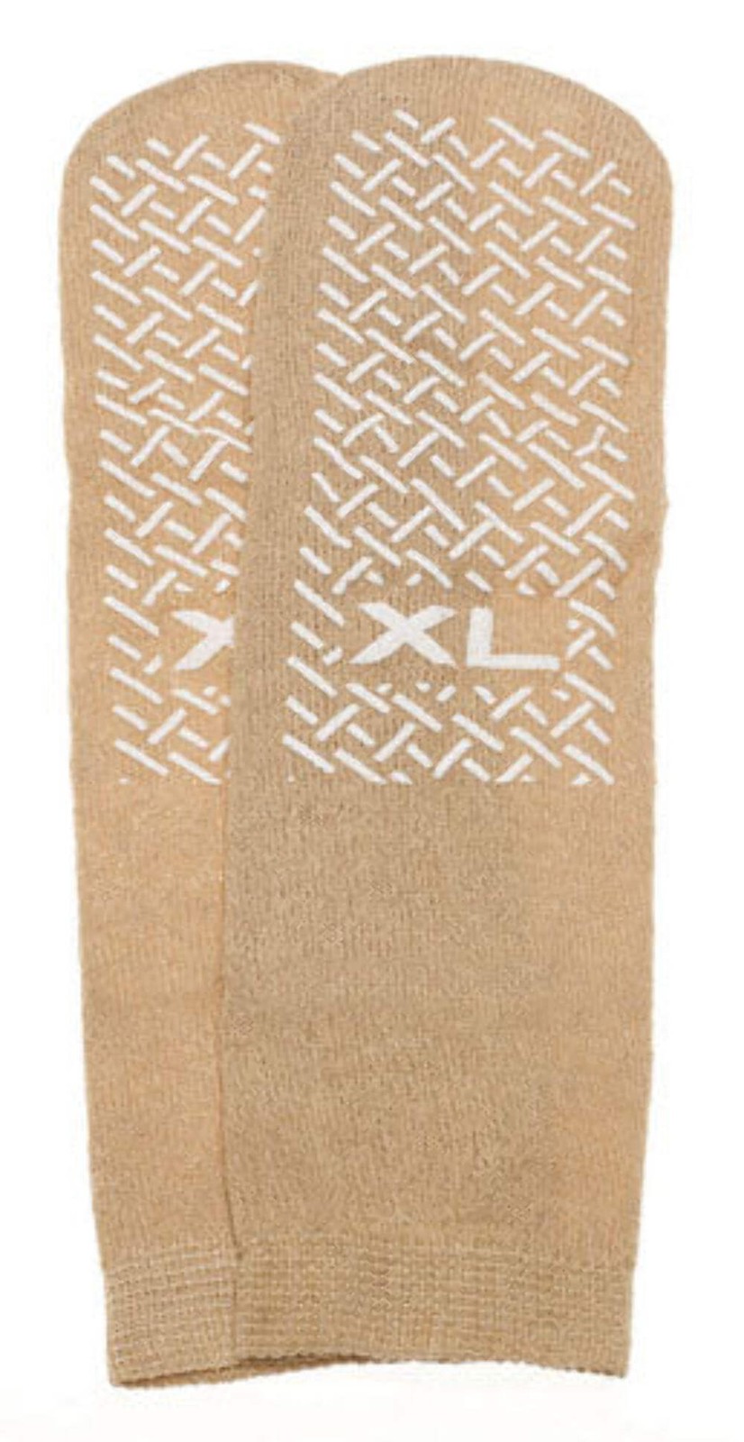 Slipper Socks; XL Beige Pair Men’s 10-12 Wms 11-13