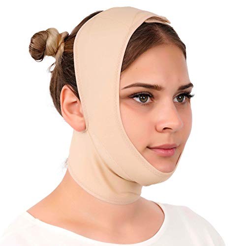 Post Surgery Neck and Chin Compression Garment Wrap Large (Pack of 1) Beige