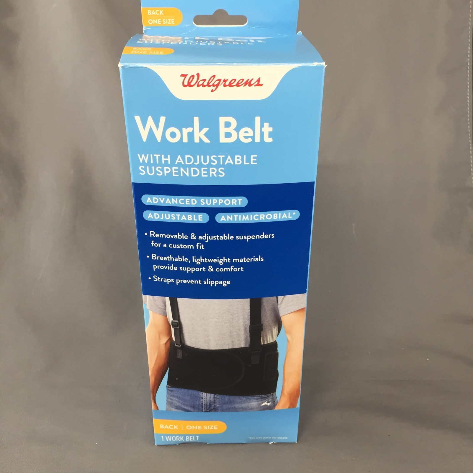 Walgreens Work Belt with Adjustable Suspenders Advanced Support – One Size