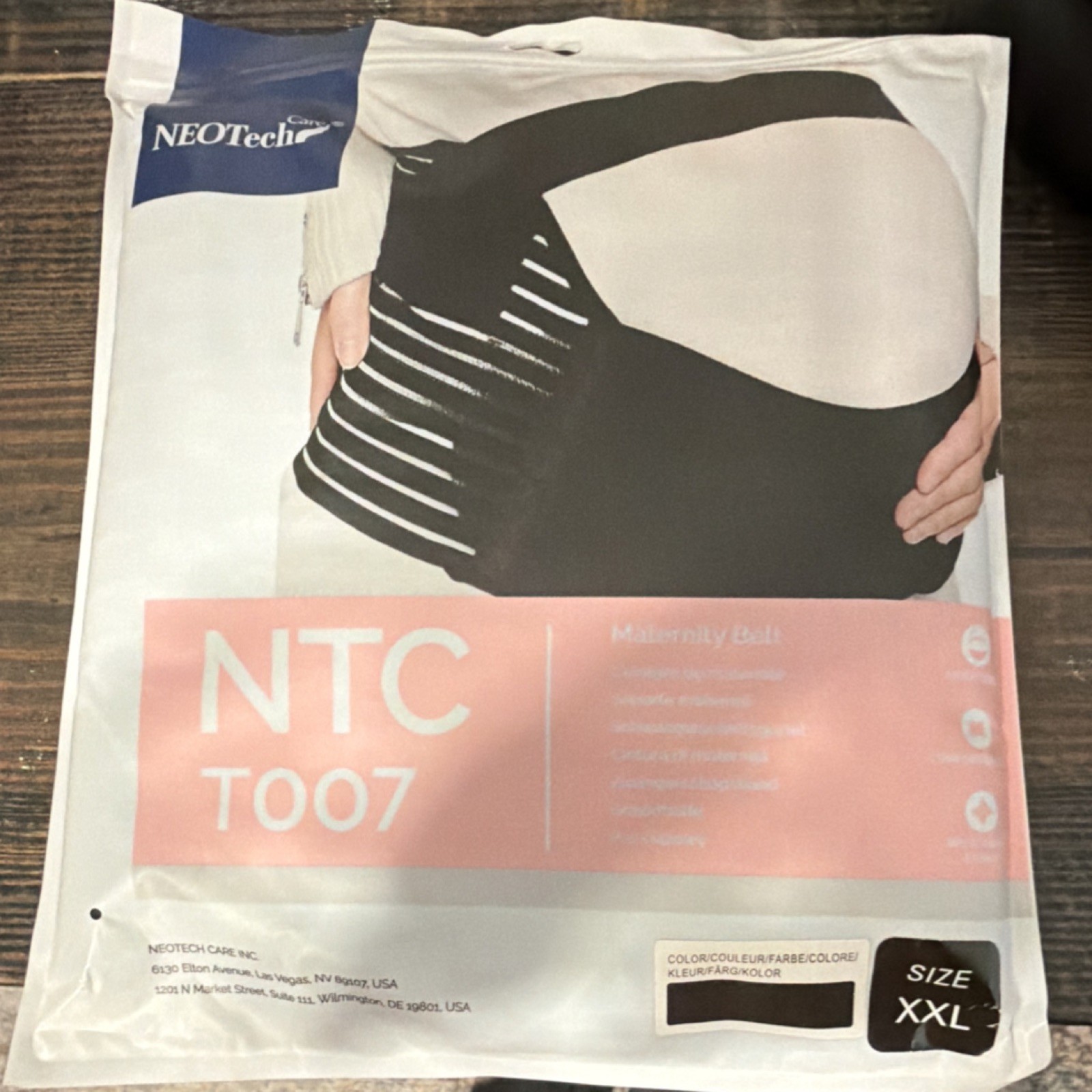 NEOTech Care NTC T007 Adjustable Maternity Belt XXL Black Support Stabilization