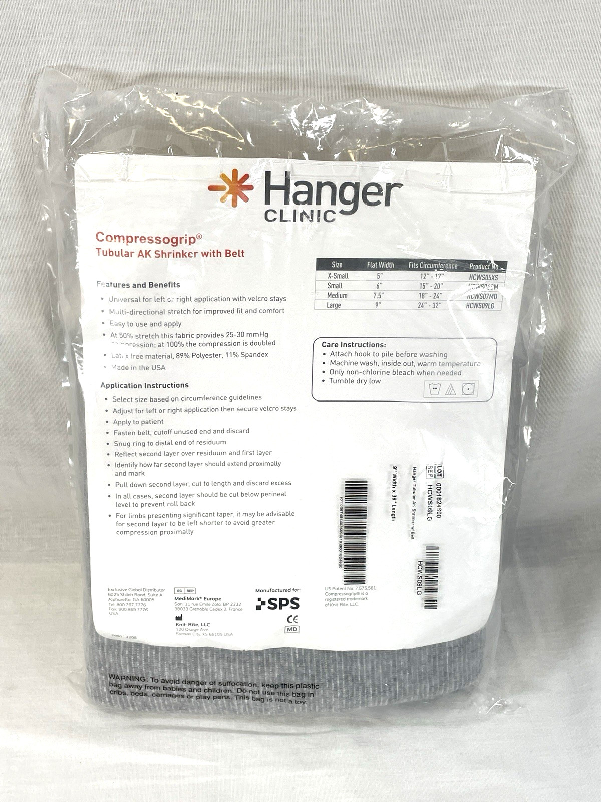 Hanger Clinic Compressogrip Tubular AK Shrinker with Belt 9W X 36L NEW