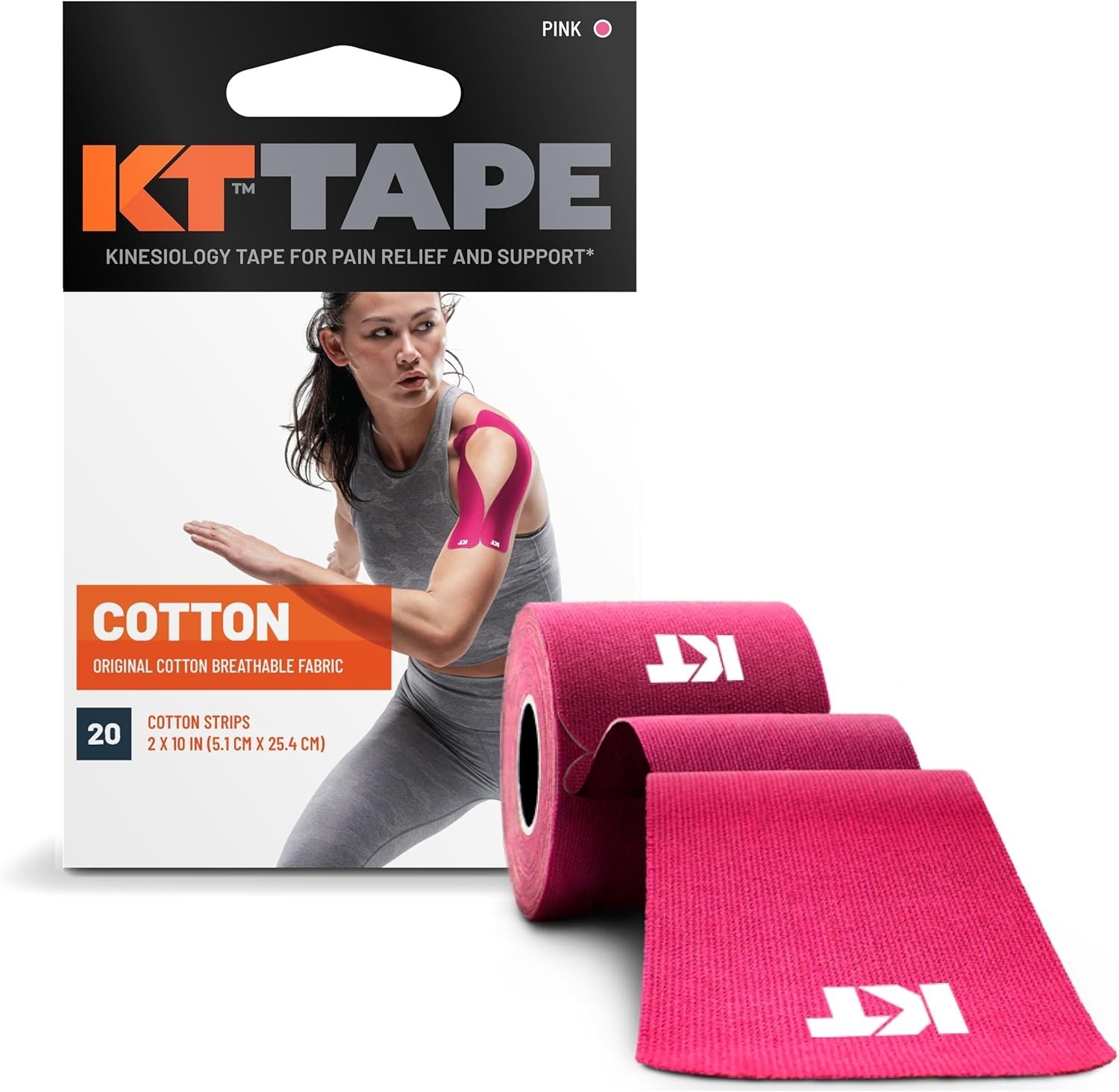 Cotton 10” Precut Elastic Tape – 20 Count for Joint & Muscle Support