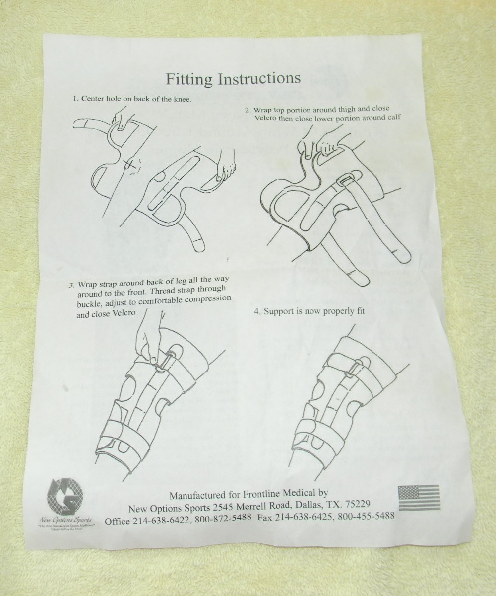 Front Line Medical VAKC64 Koolflex Wrap Around Hinged Knee Brace ~ Size Medium