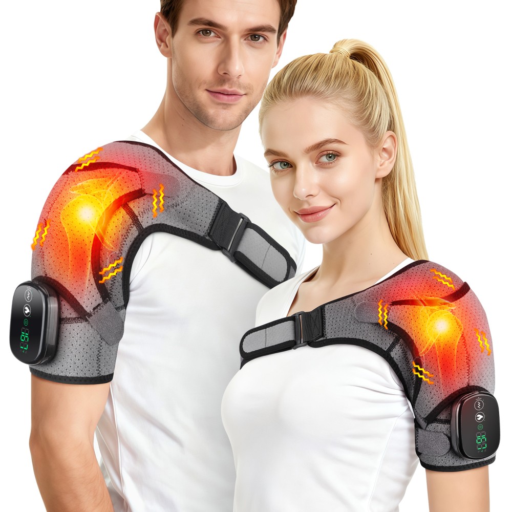 HailiCare Heated Shoulder Massager Brace w/ Vibration Therapy Joint Pain Relief