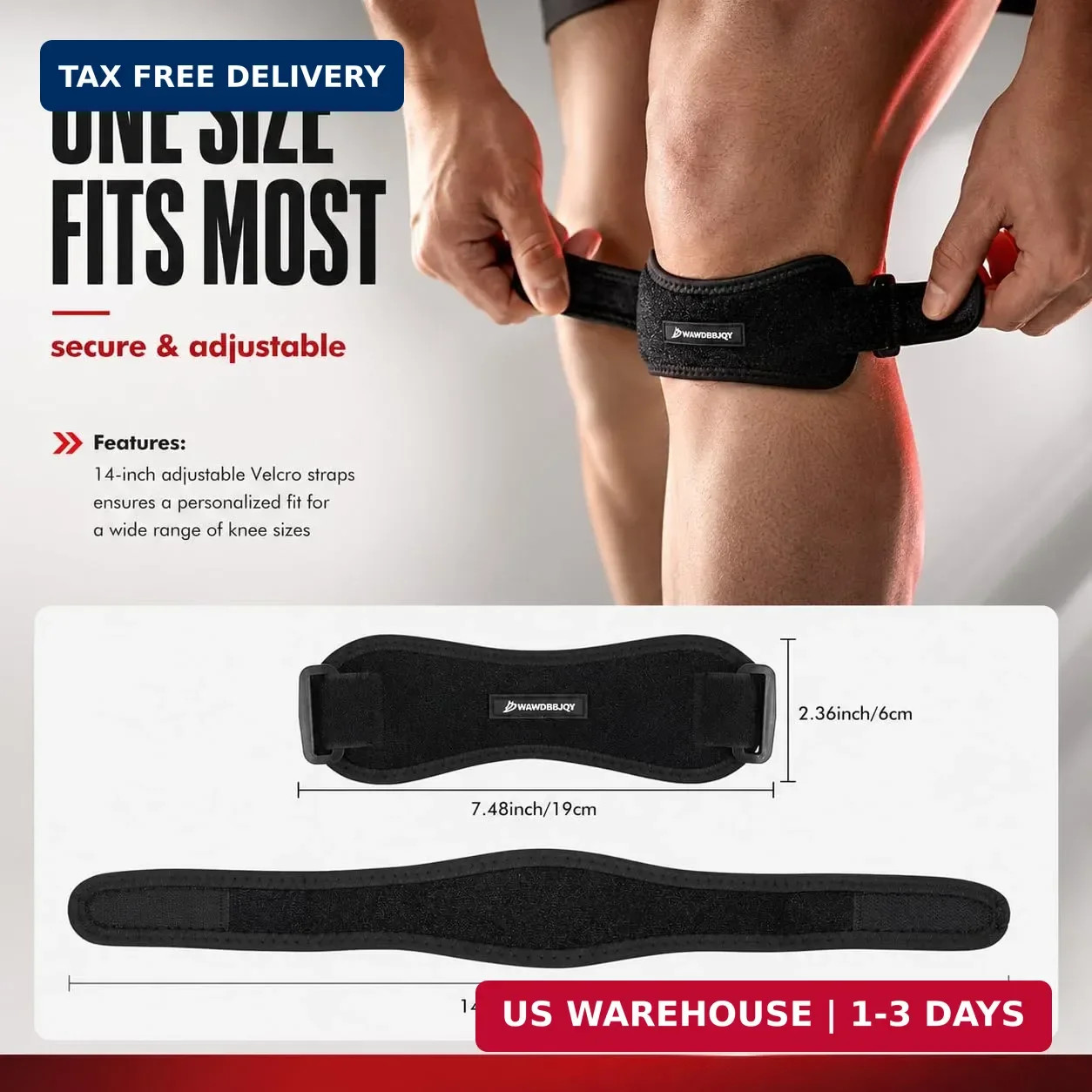 2 pc,Patellar Tendon Support Strap for Knee Pain Relief | Adjustable, Knee Strap