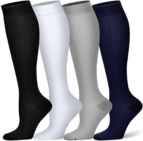 (3 Pairs) Compression Socks Hg Knee High Mens / Womens S-XXL USA 20-30mmHG