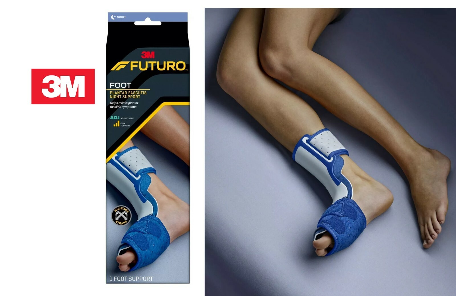 3M Futuro plantar fasciitis nightime foot support adjustable brace, new in box