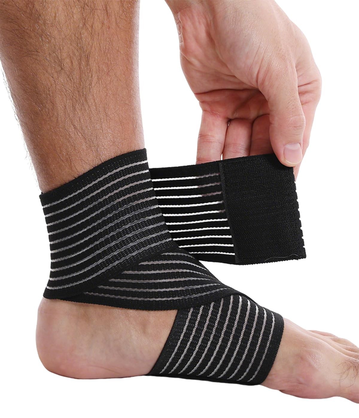 2 PCS Black Ankle Braces, Compression Sleeve, Plantar Fasciitis, Arch Support