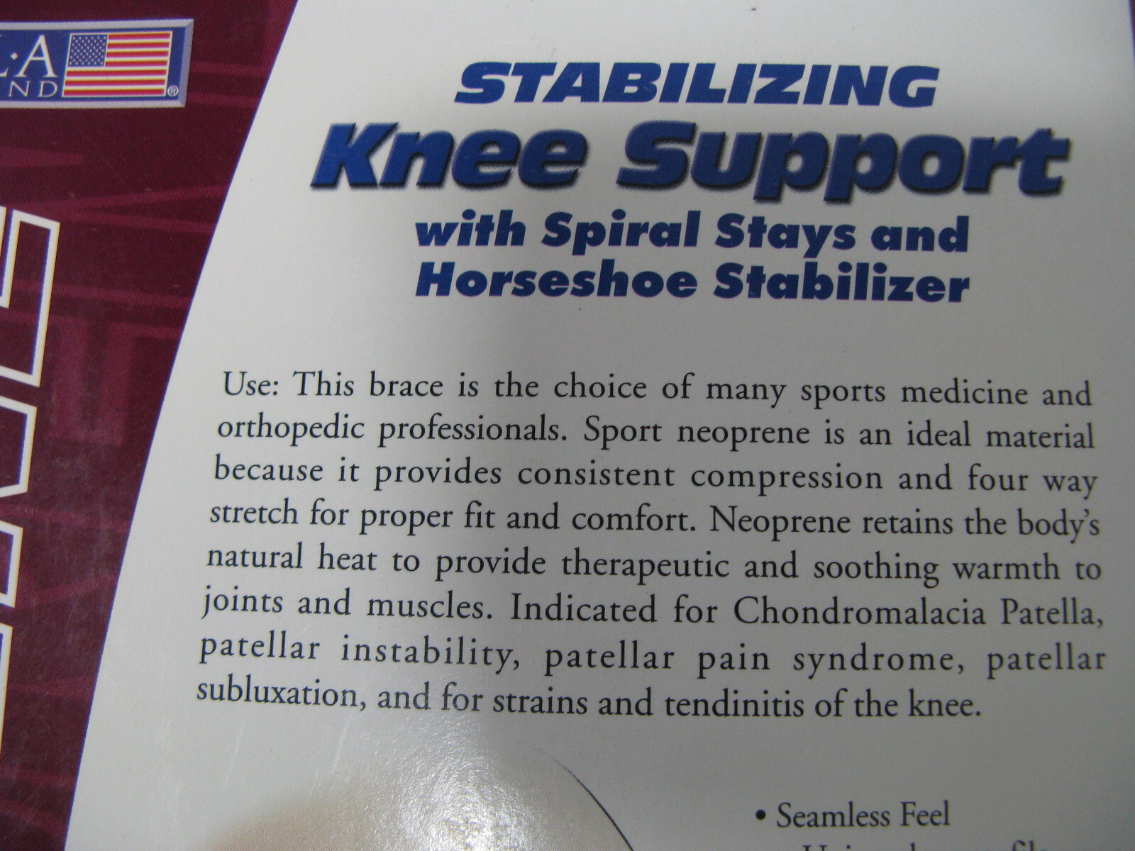 Knee stabilizing brace