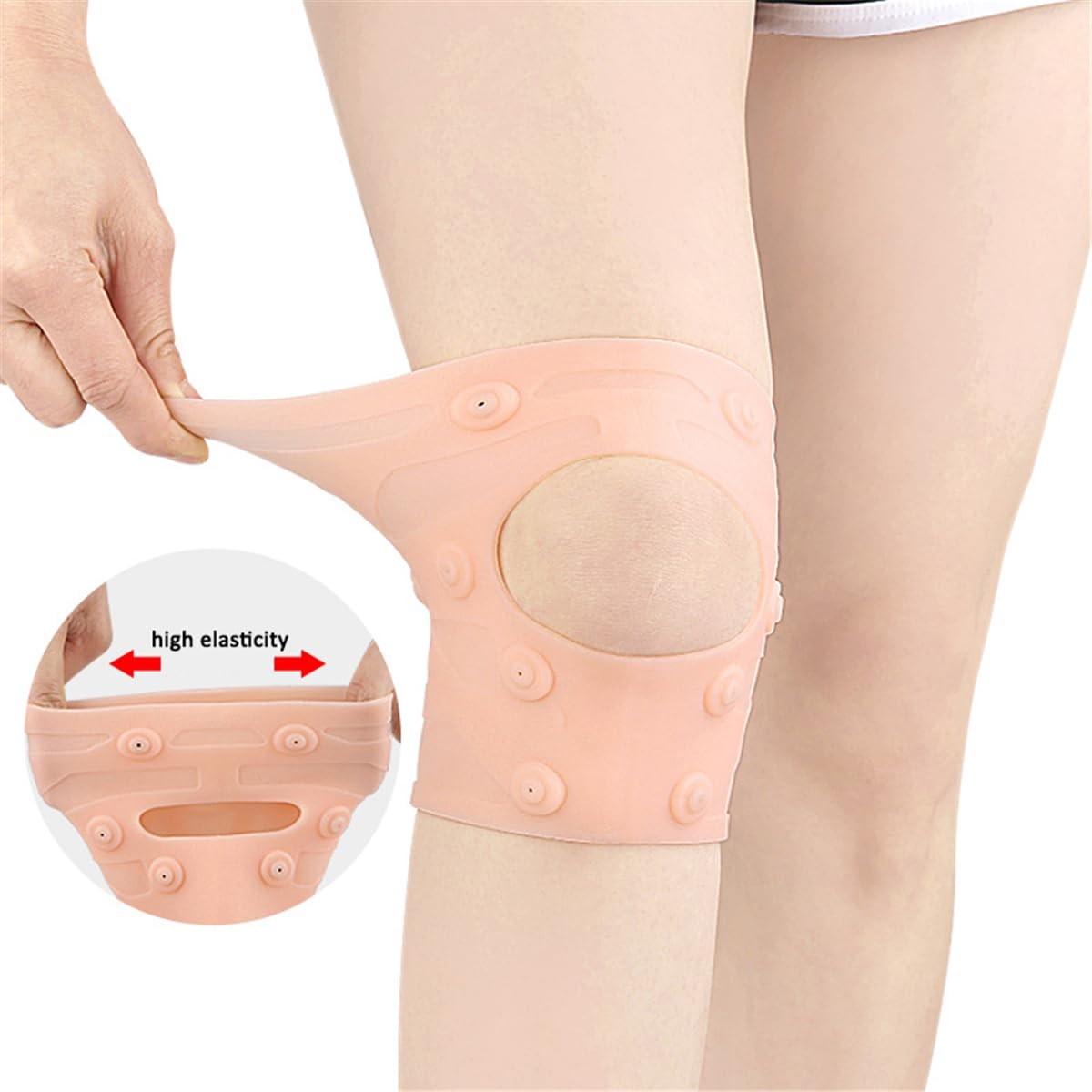 Magnetic Knee Pads, 1 Pair Breathable Silicone Brace Short style
