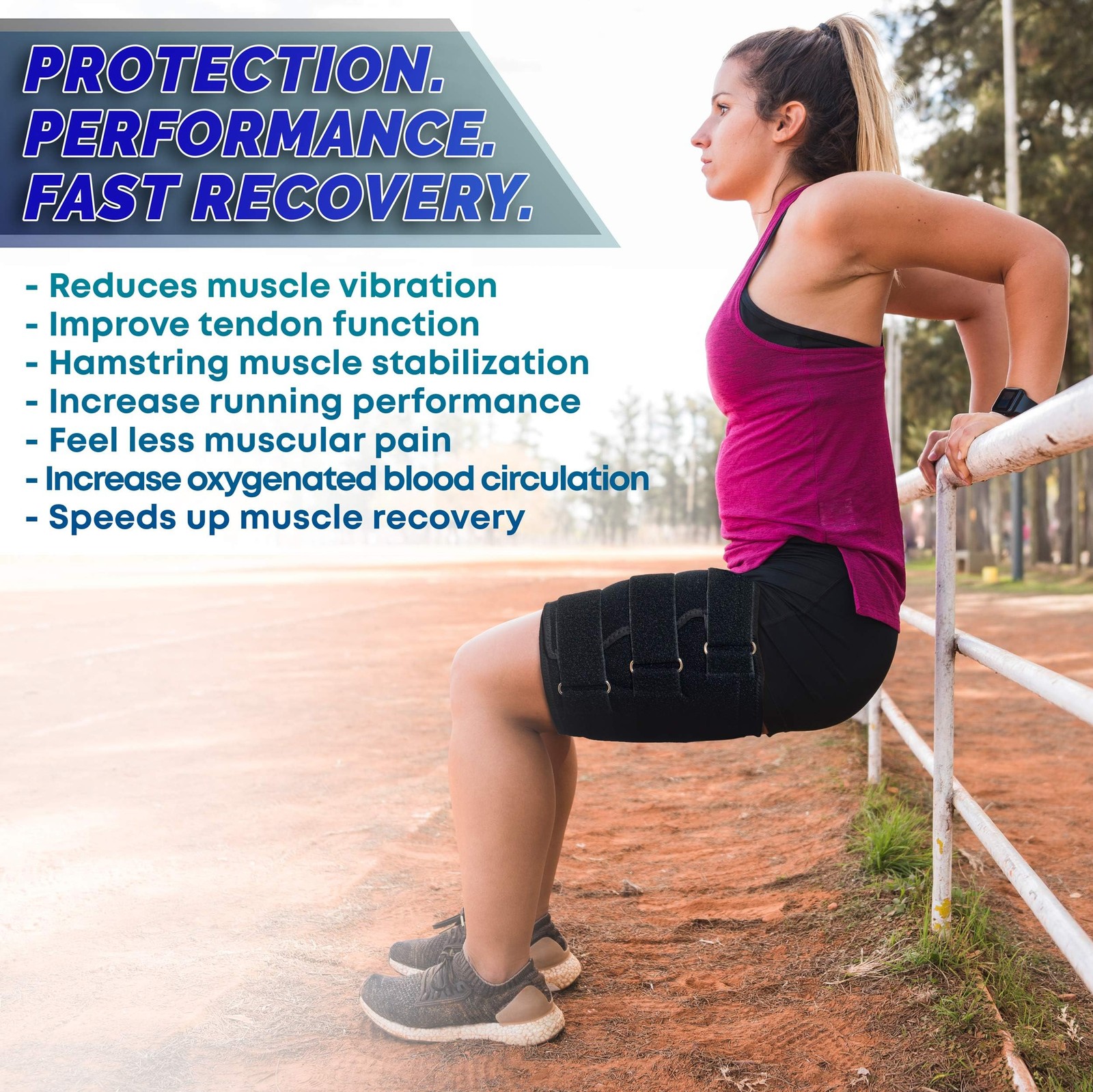 Hamstring Compression Sleeve Recovery Support – Non-Slip Groin Wrap for Adductor