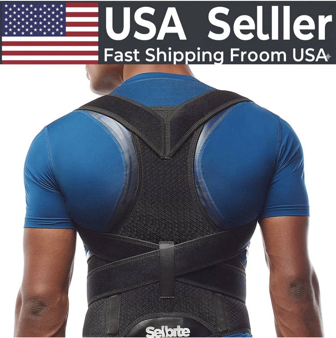 Selbite Posture Corrector Back Brace Adjustable Support for Men Women Pain-SMALL