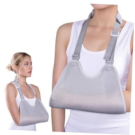 Mesh Arm Sling, Shoulder Immobilizer with Adjustable Shoulder Straps for Medium