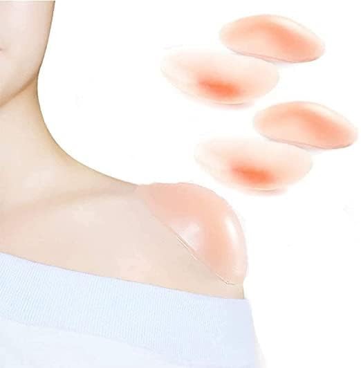 Silicone Shoulder Pads For Women Anti-Slip Push-Up Enhancer Pink 4 PCS