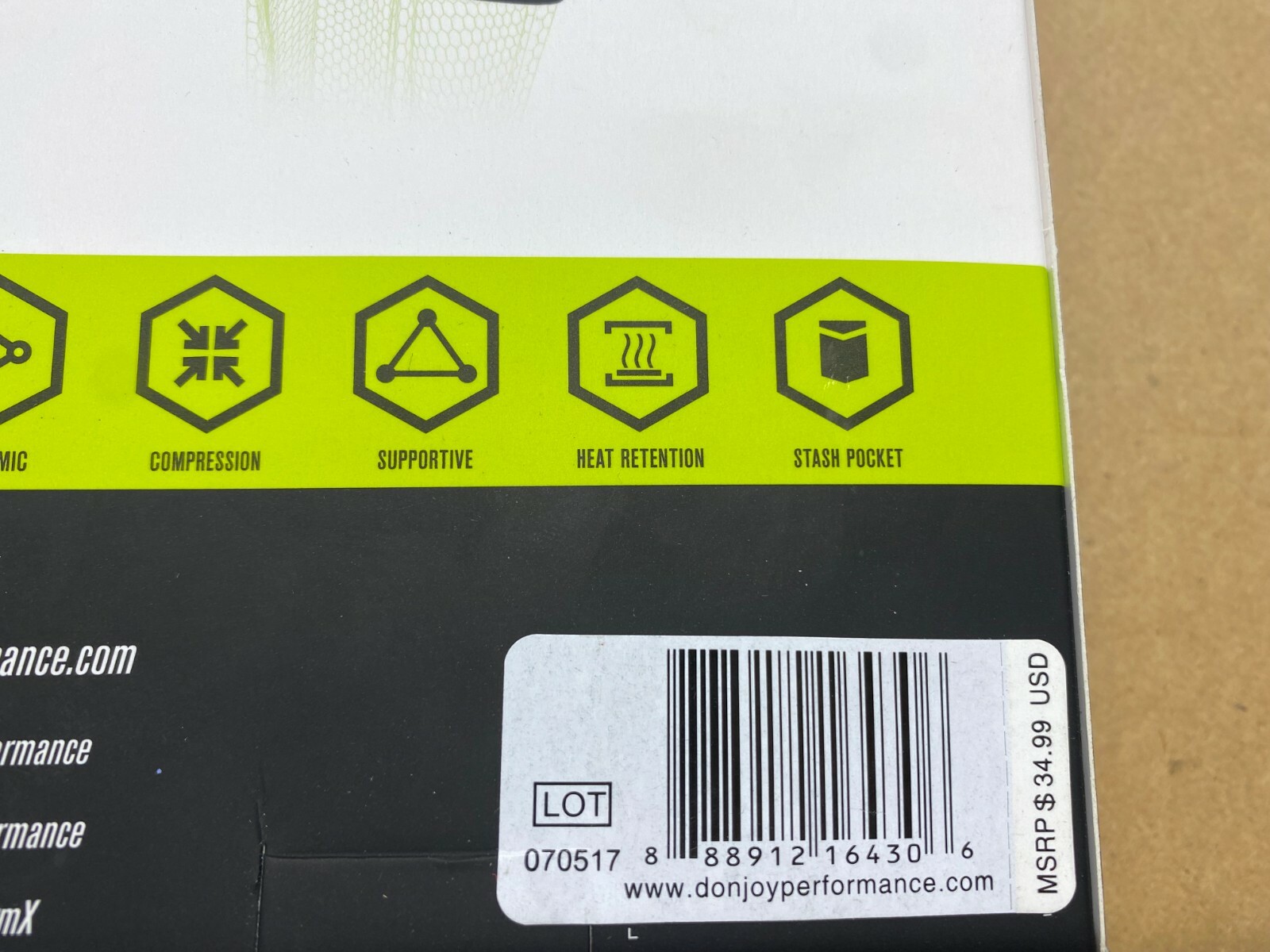 DonJoy Performance Anaform 2MM Knee Compression Sleeve Support size small 13-14