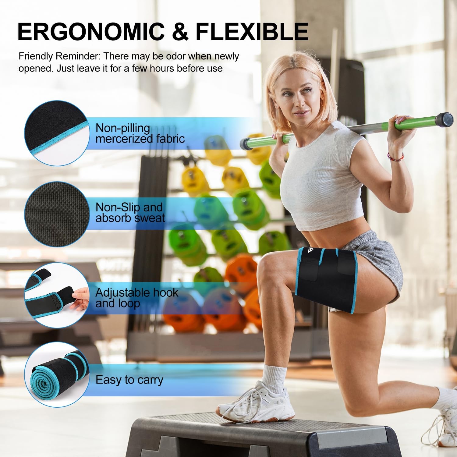 Thigh Wraps Support Adjustable Compression Neoprene Sleeve Hamstring Brace L