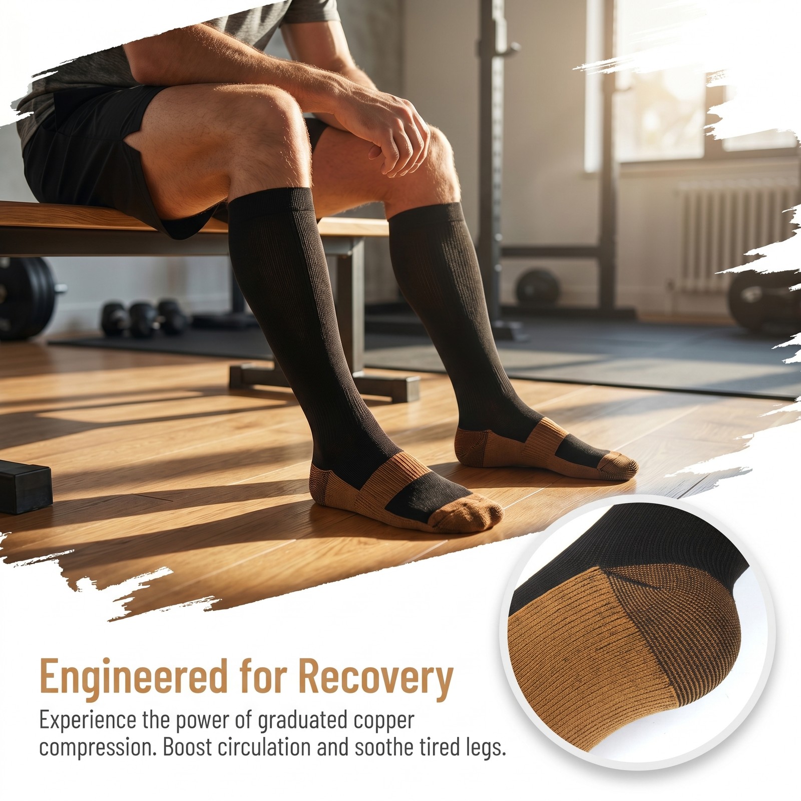 Copper Compression Socks Mens Womens 20-30mmHg Graduated Support S-XXL