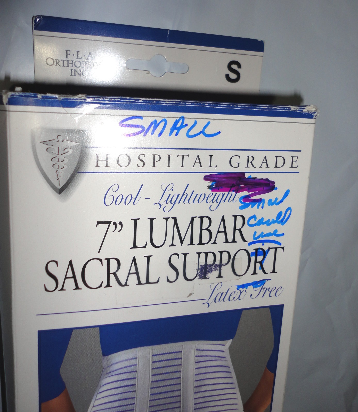 FLA ORTHOPEDICS Latex-Free 7″ LUMBAR SACRAL SUPPORT White~Size S/Small(28-32″)
