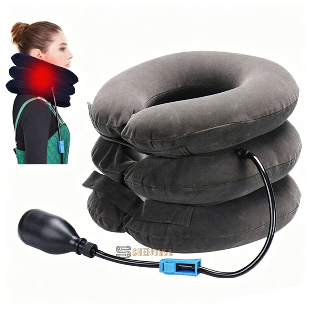 Traction Decompression Device Neck Shoulder Pain Relief Pump Cervical Pillow Hot