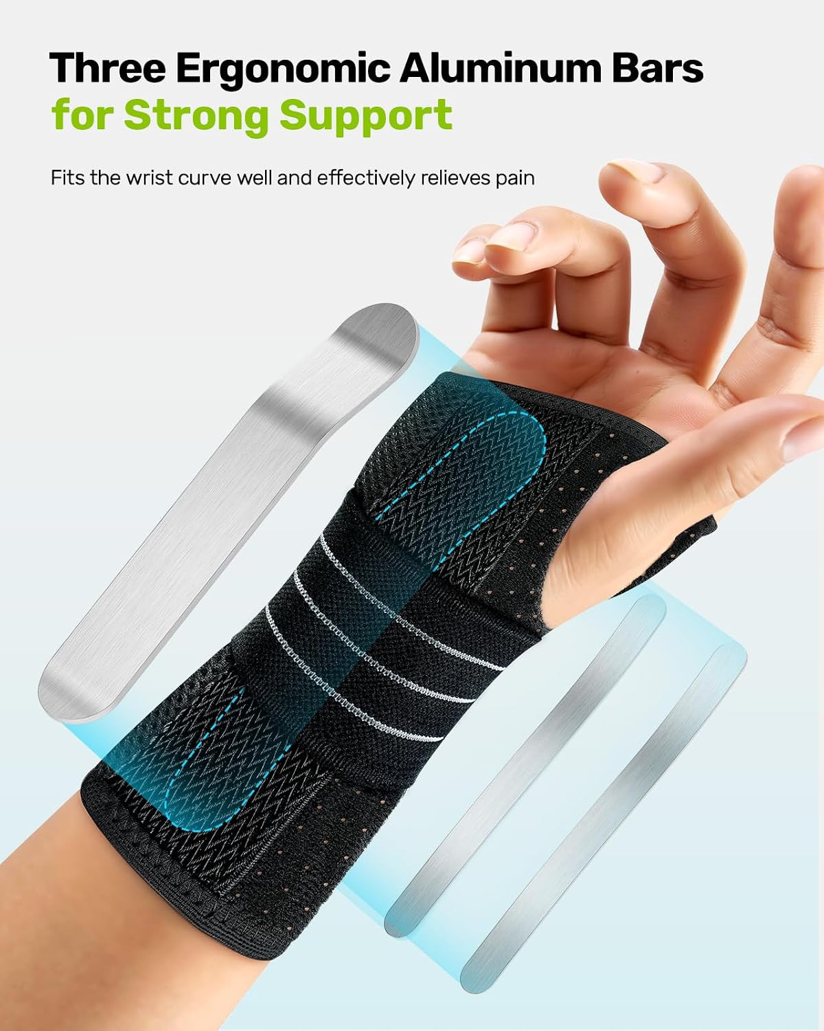 Rakiie Carpal Tunnel Wrist Brace Right Hand, Adjustable Night Wrist Support