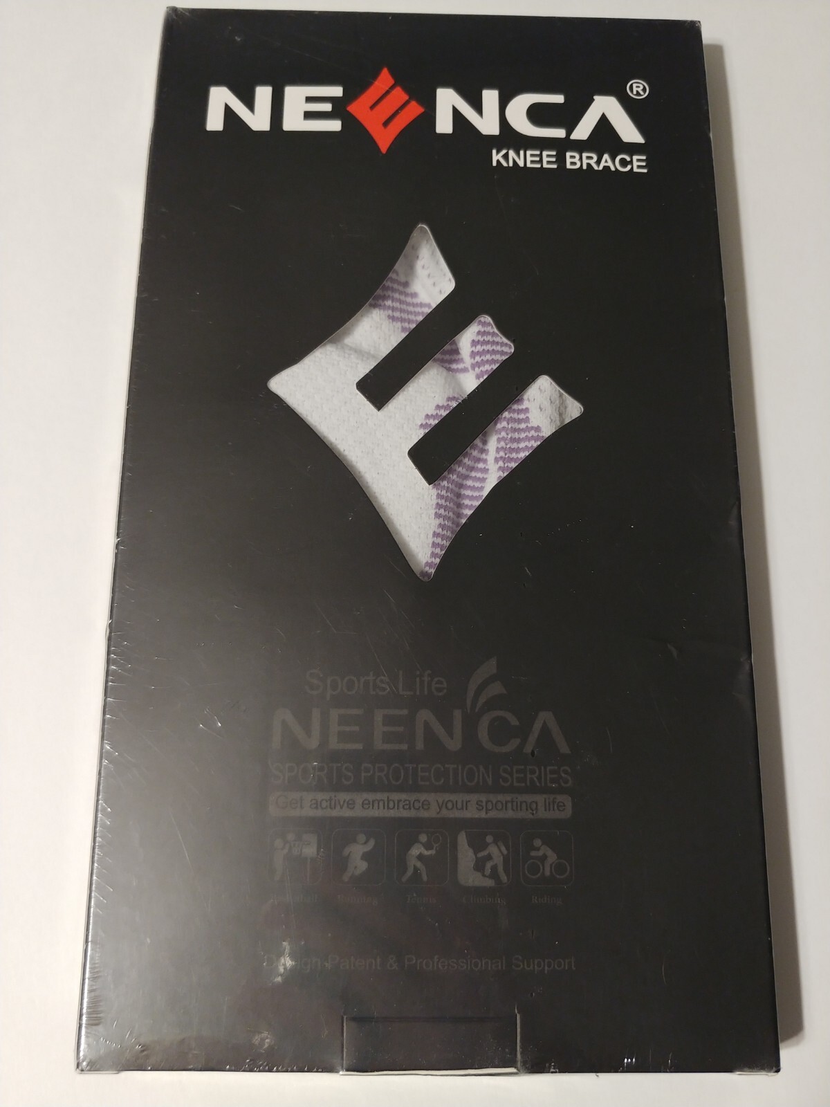 Knee Brace Sleeve M Childs Kids Youth White Purple Pain Sports Protection Series