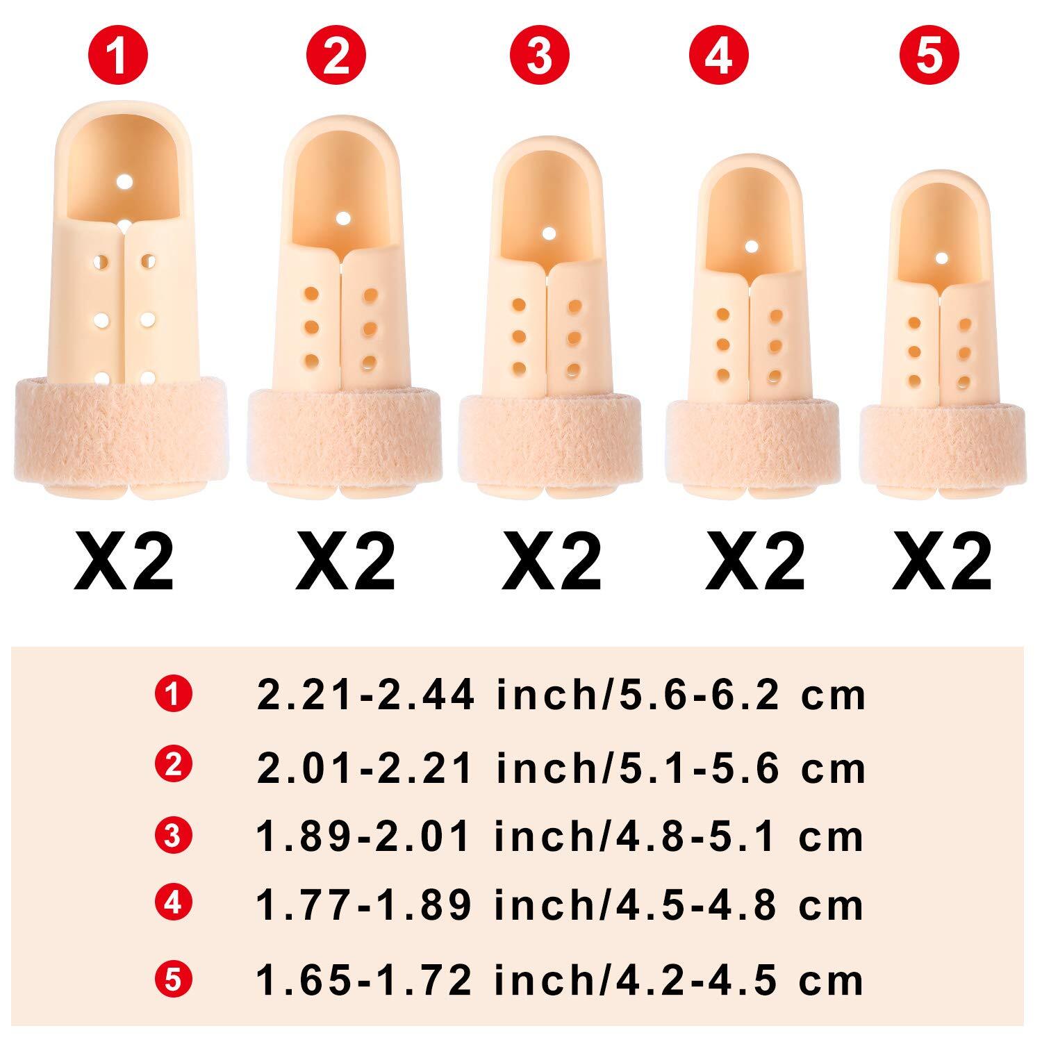 10 Pcs Finger Splint Brace Mallet Finger Splints Pinky Plastic Finger