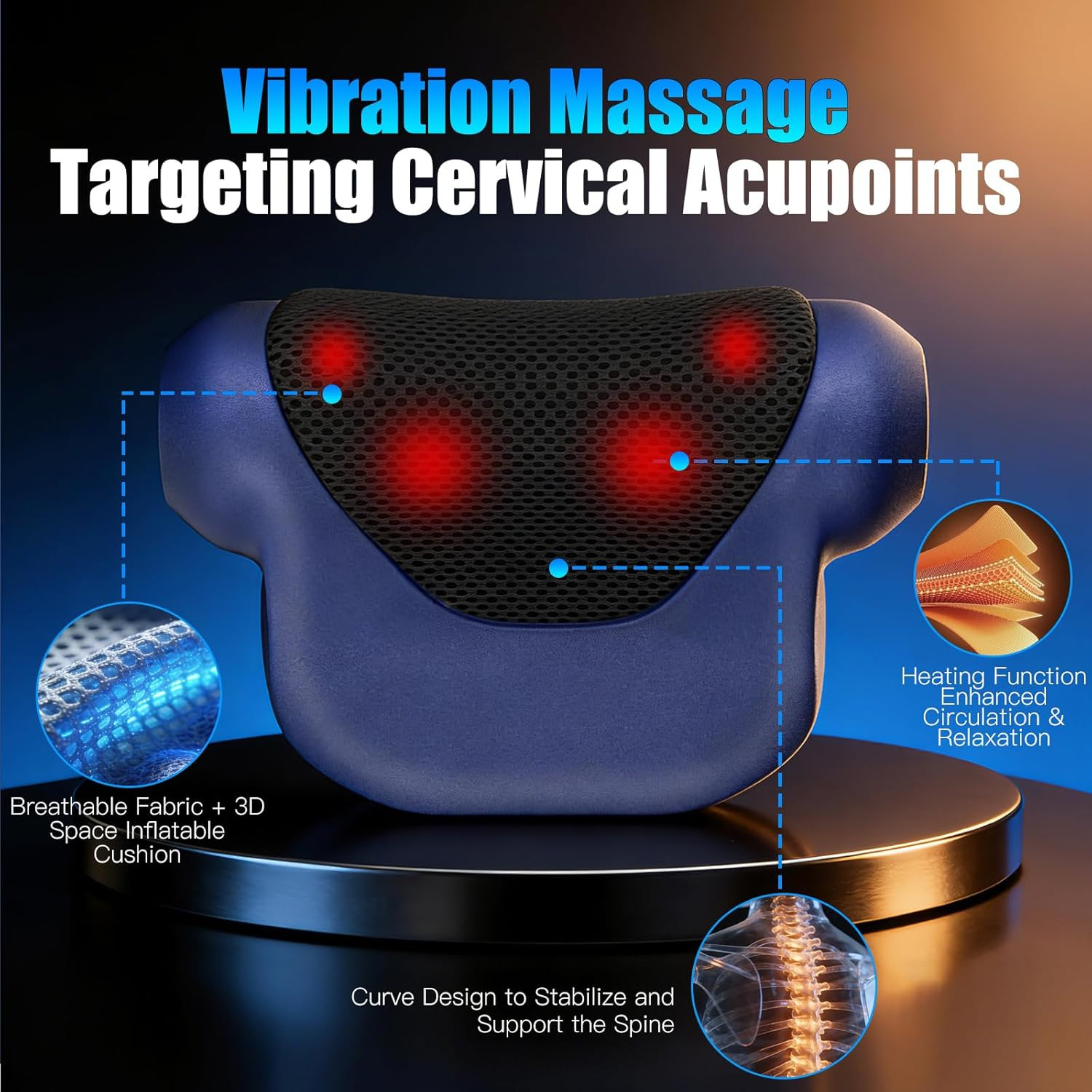 2026 Heated Neck Stretcher for Neck Pain Relief, Cervical Traction Device with 3