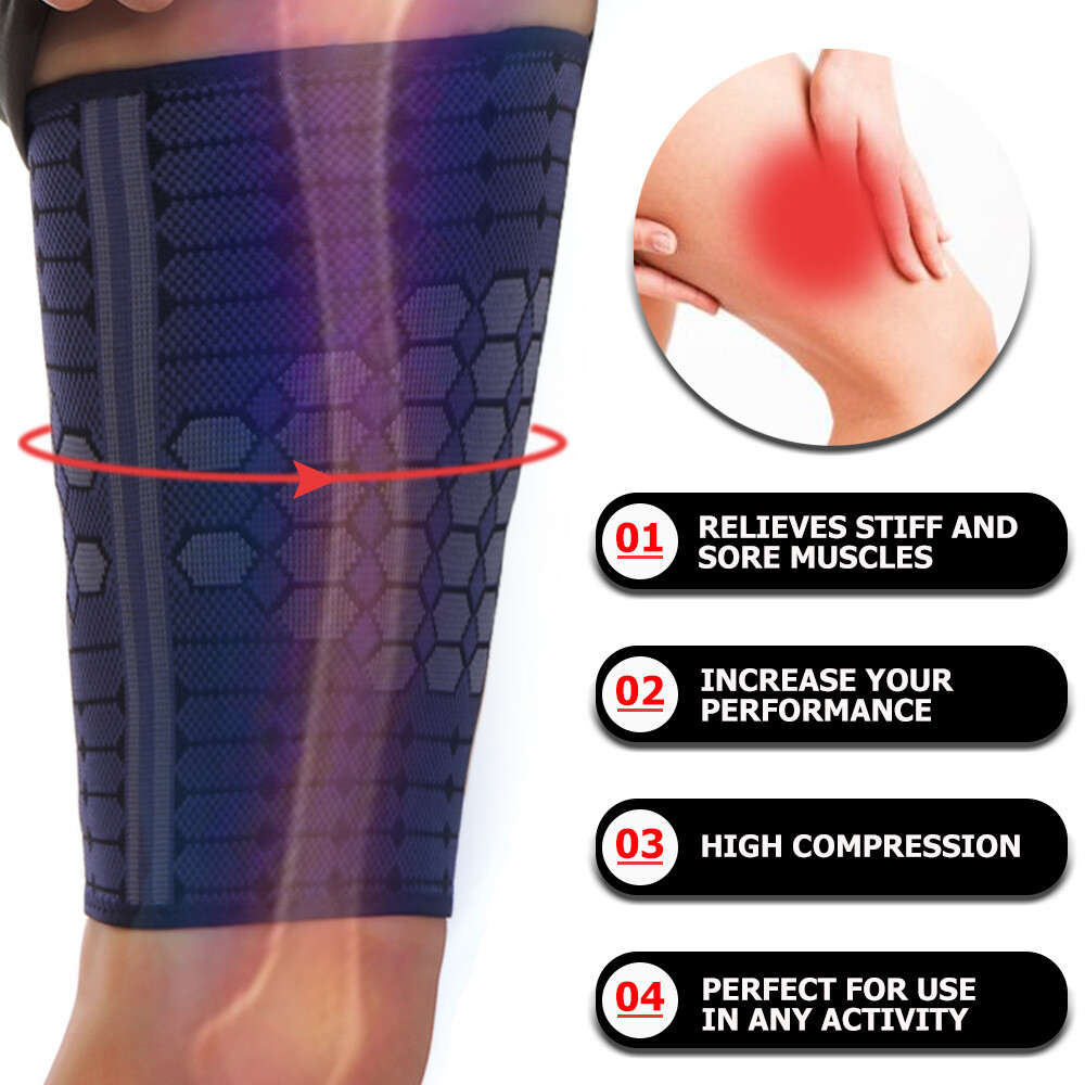 Leg High Thigh Brace Support Hamstring Compression Sleeve Pain Relief Running