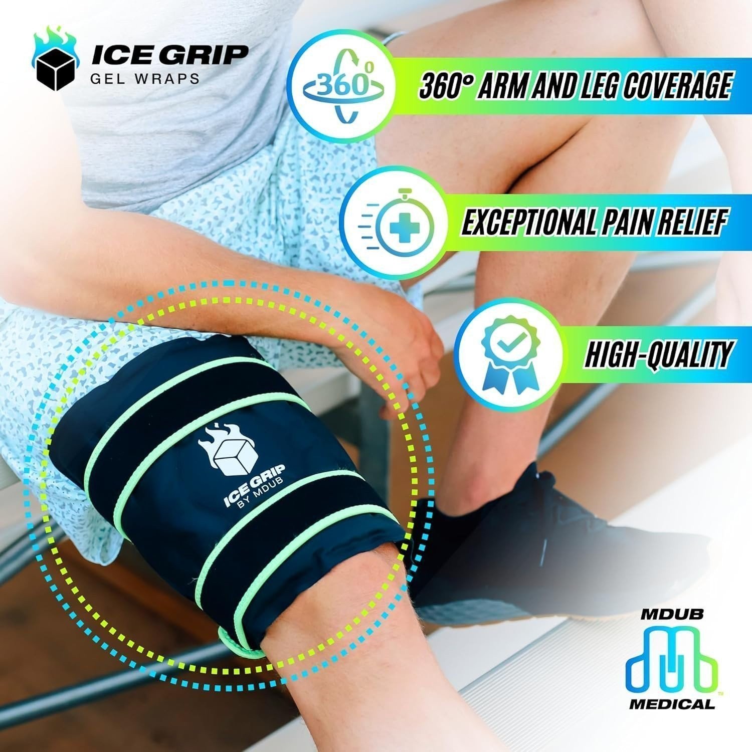 Knee Hot & Cold Ice Wrap Reusable Gel Pack for Injury & Post Surgery Relief