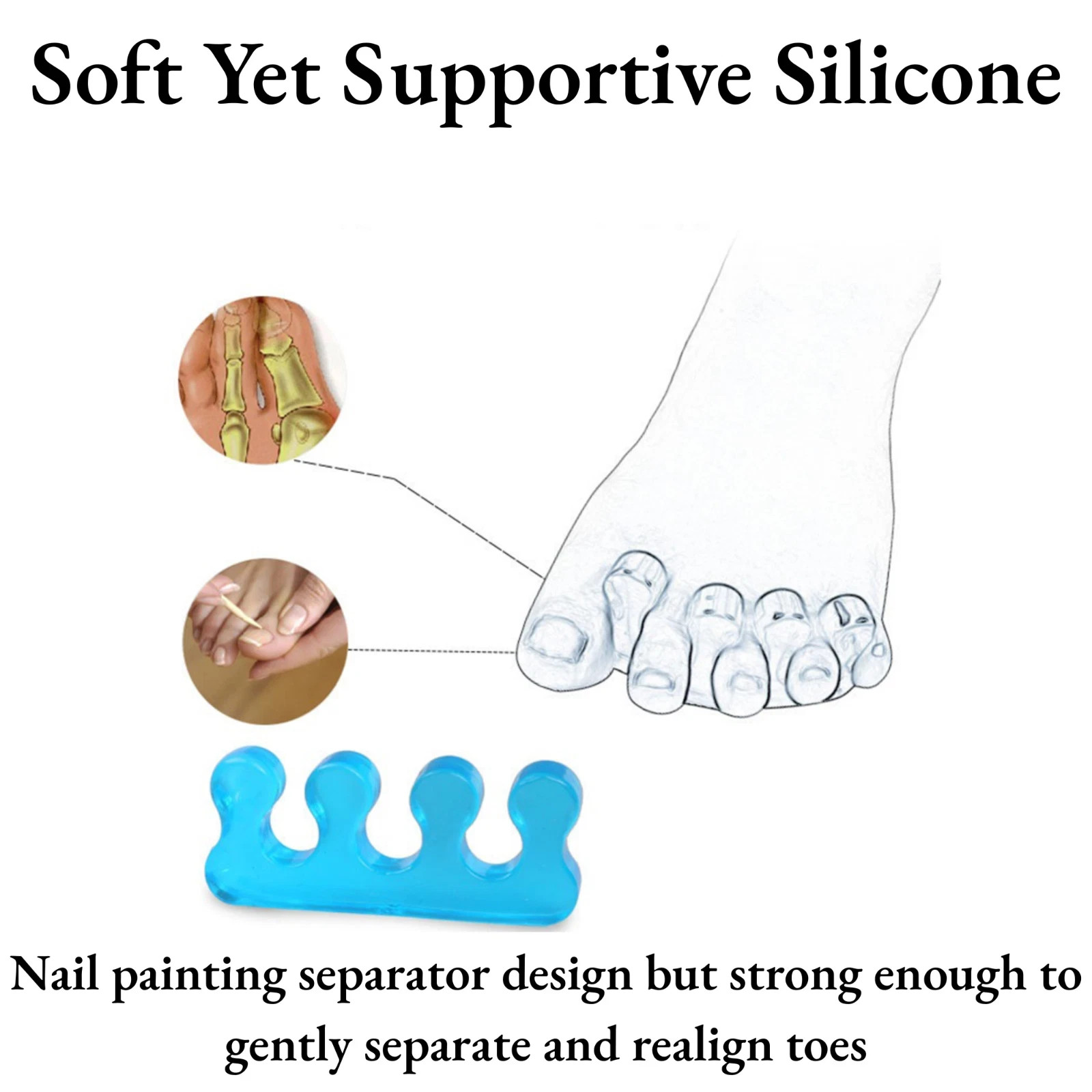 Toe Gel Separator Bunion Corrector Straightener Hammer Silicone Relief Spreader