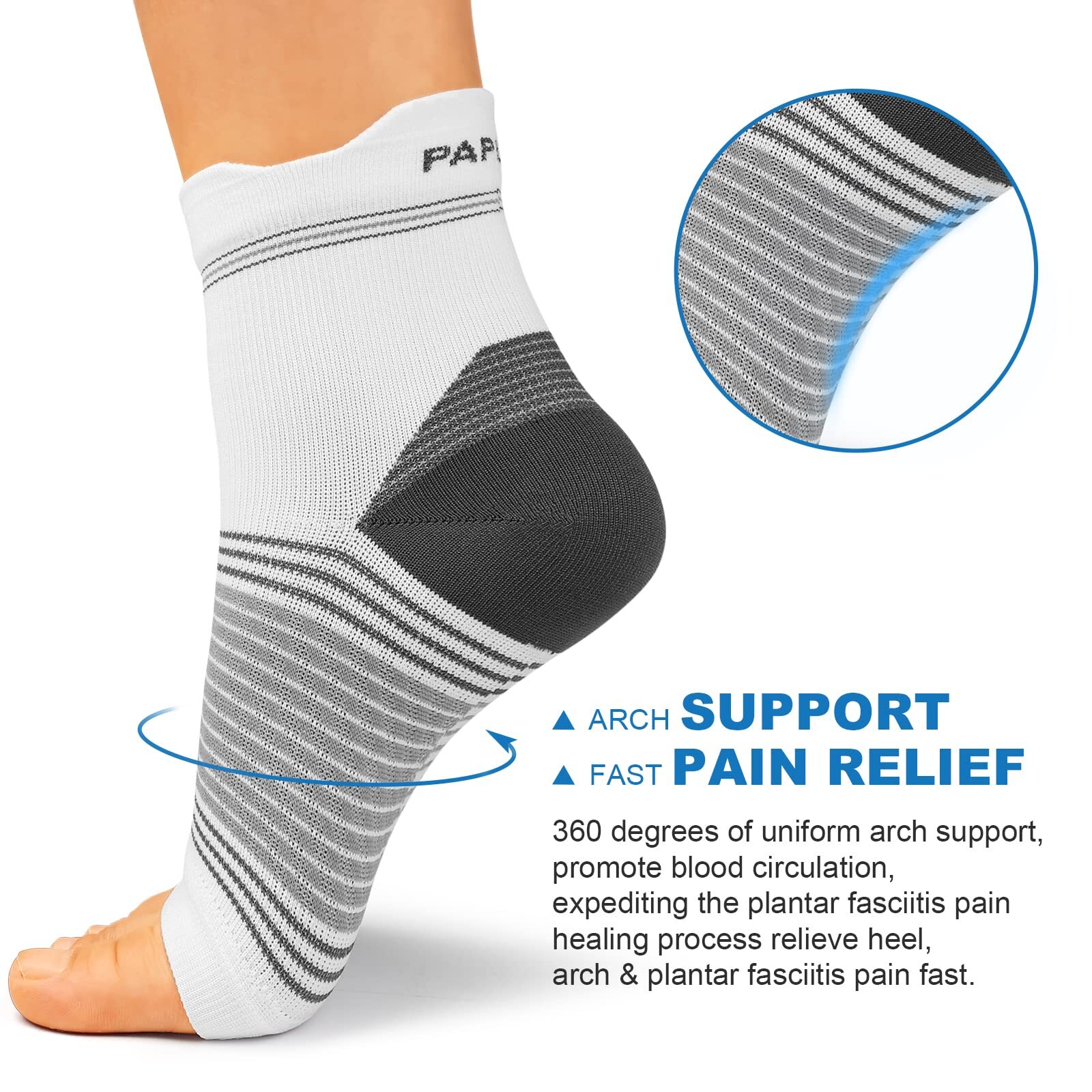 Plantar Fasciitis Sock 6 Pairs for Men and Women Compression Foot Sleeves wit…