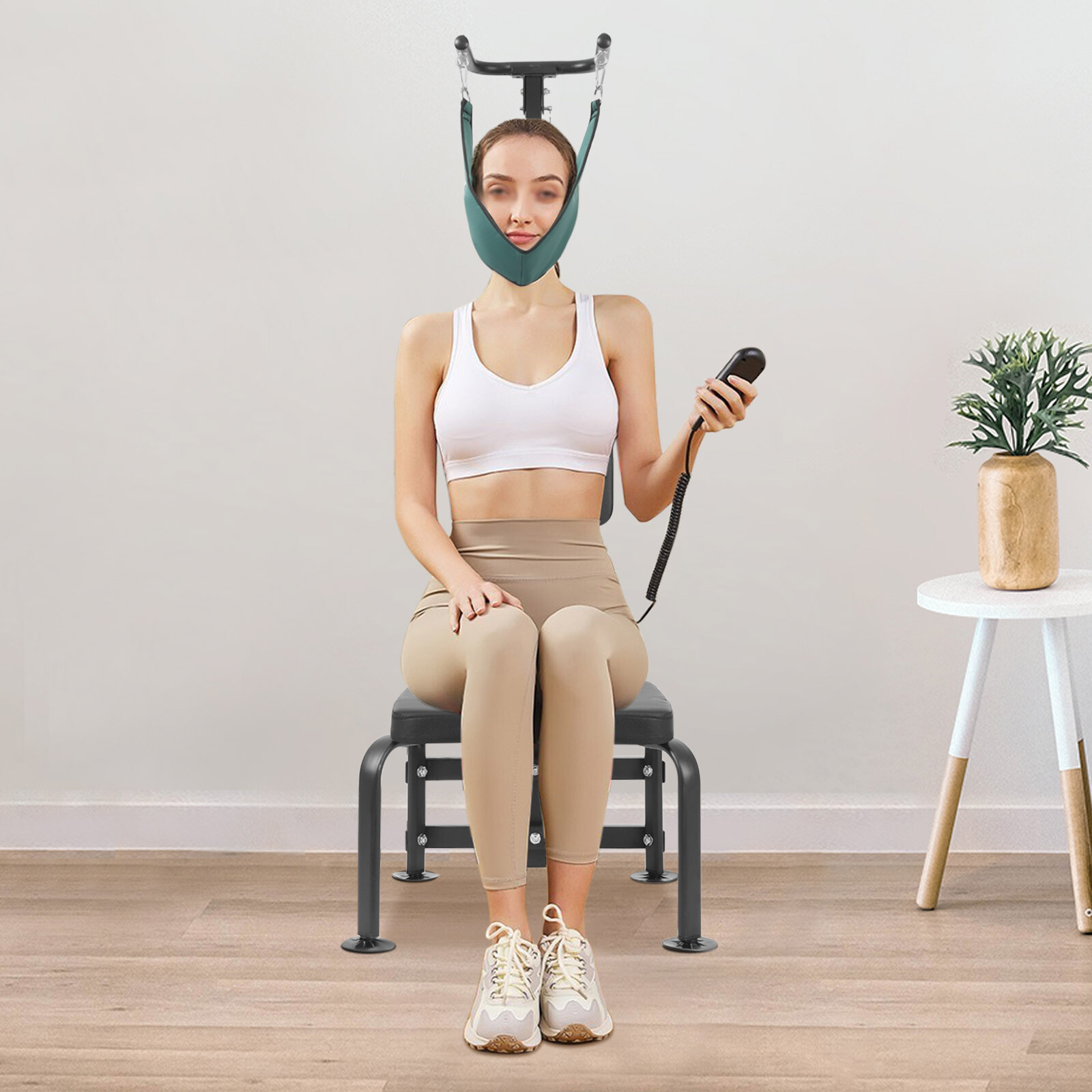 Cervical Neck Traction Device Collar Brace Support Pain Relief Stretcher Therapy