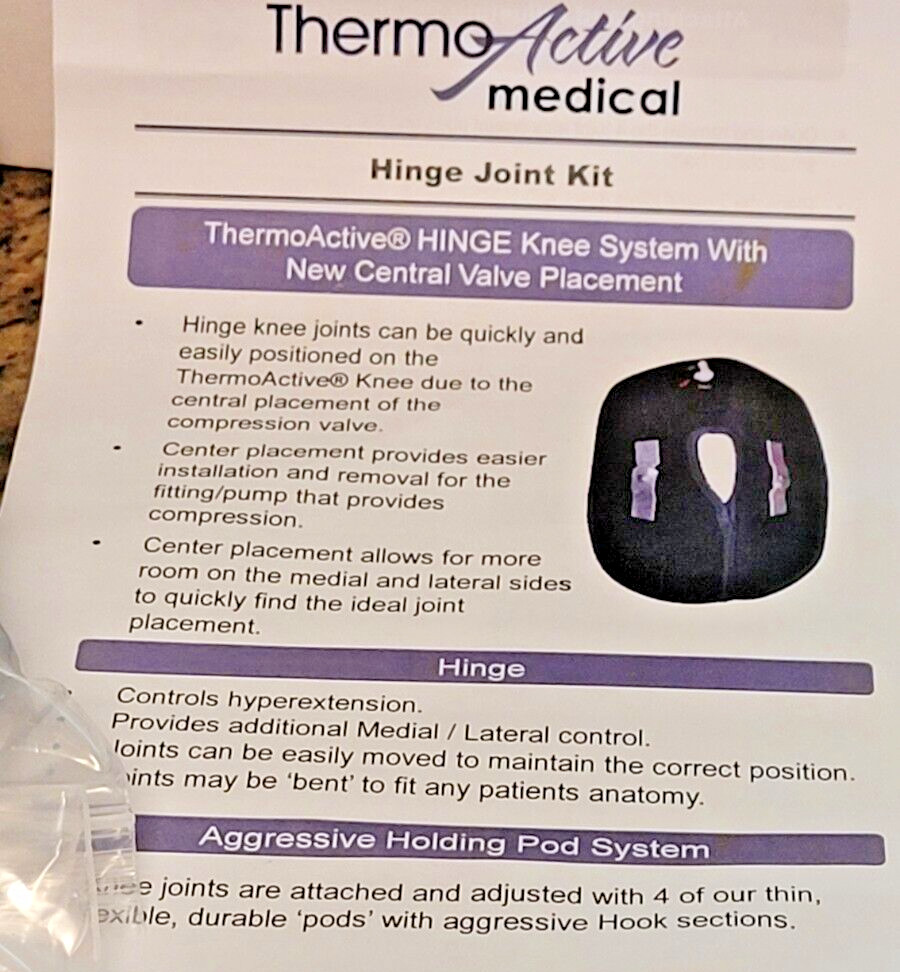 THERMO ACTIVE ROM MEDICAL KNEE ELBOW SUPPORT RANGE OF MOTION JOINT KIT 6023 NEW