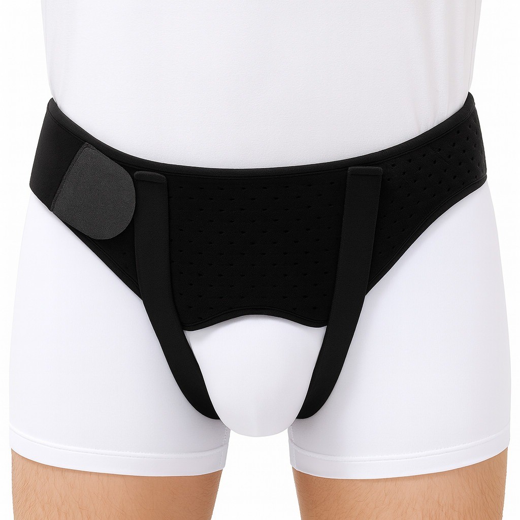 Hernia Support Belt Men Truss For Inguinal With 2 Removable Compression Pads