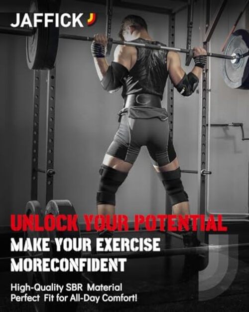 Weightlifting Elbow Brace(1 Pair) – Elbow Sleeve with Dual Adjustable L Black