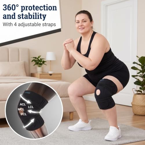 Knee Brace for Plus Size Men & Women (XL/2XL/3XL) – Extended Adjustable