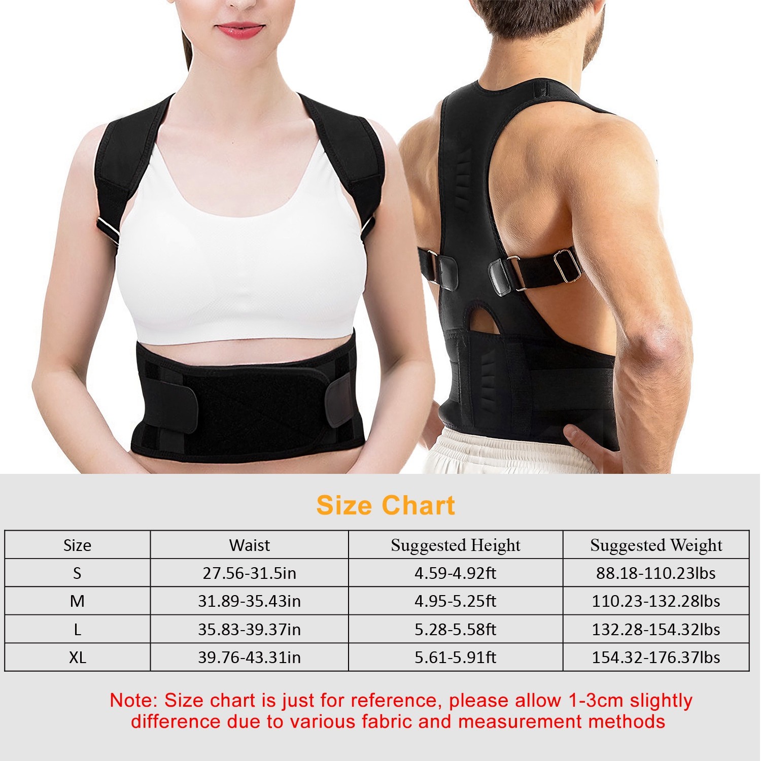 Unisex Posture Corrector Support Magnetic Lumbar Back Posture Support Belt Adjus