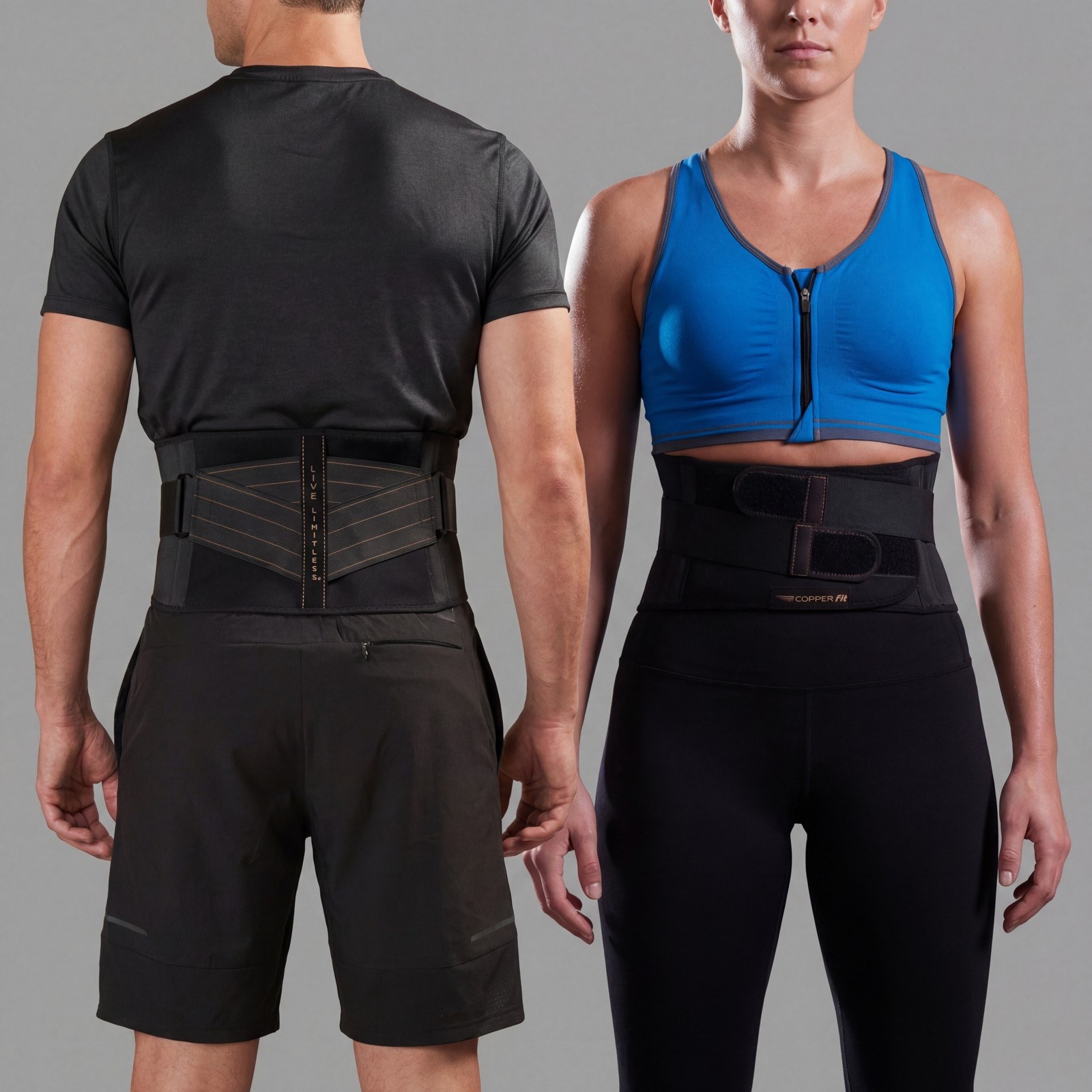 Copper Fit Rapid Relief Back Support Brace Hot & Cold Therapy Adjustable Unisex
