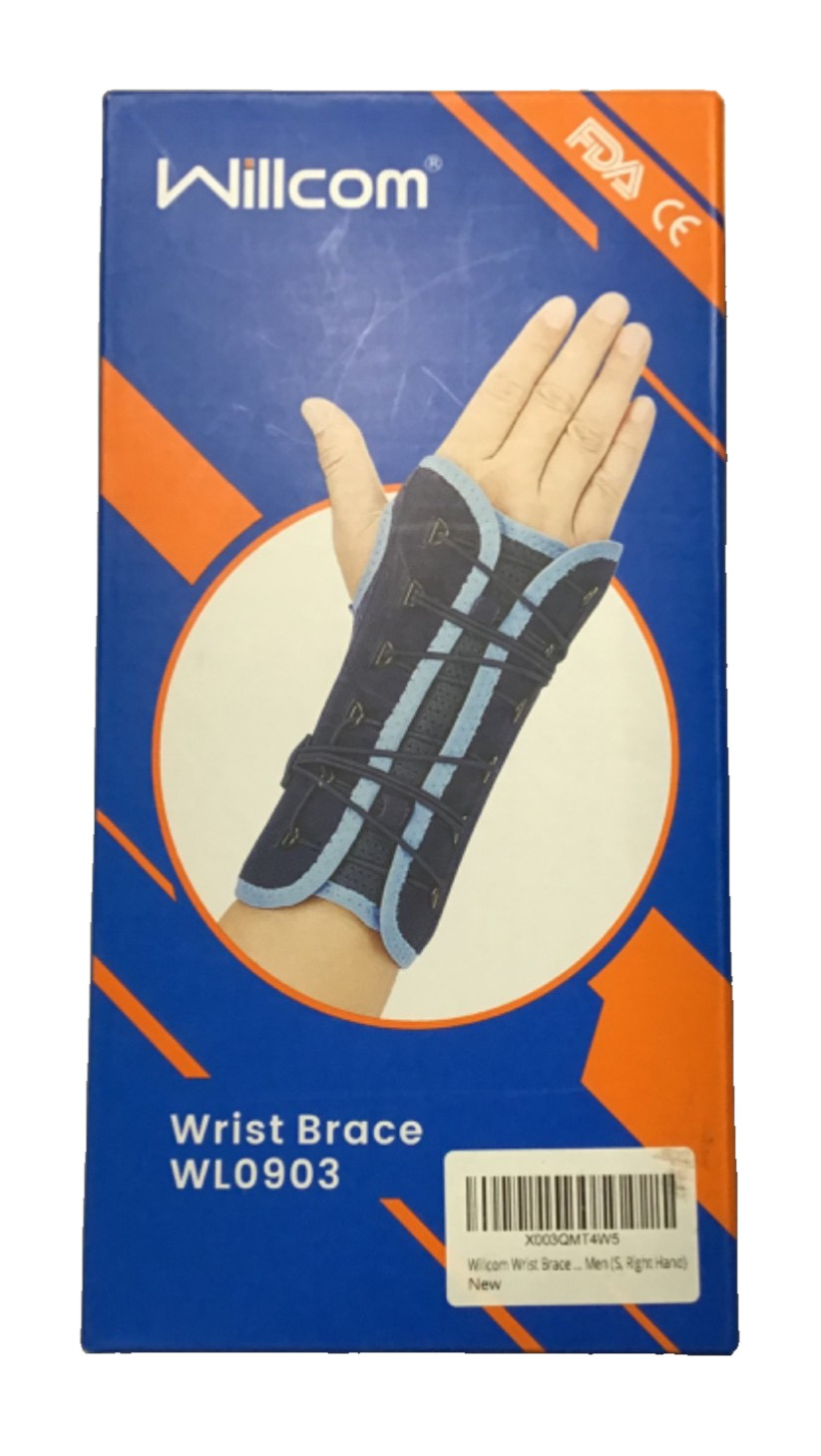 Willcom Men’s Right Hand Wrist Brace WL0903 Small Black NEW