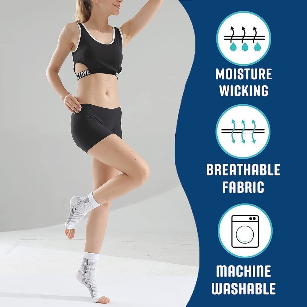 Neuropathy Socks for Foot,Soothe Arch Support Women XX-Large, White