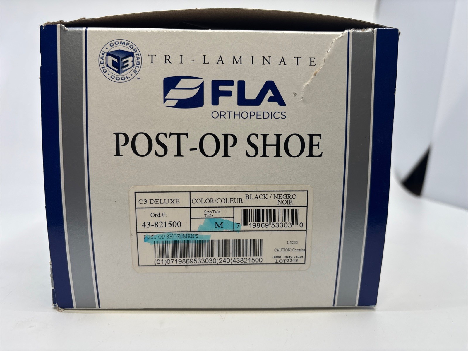 FLA Orthopedics Men’s Medium POST-OP SHOE Antimicrobial Protection USA FREE SHIP