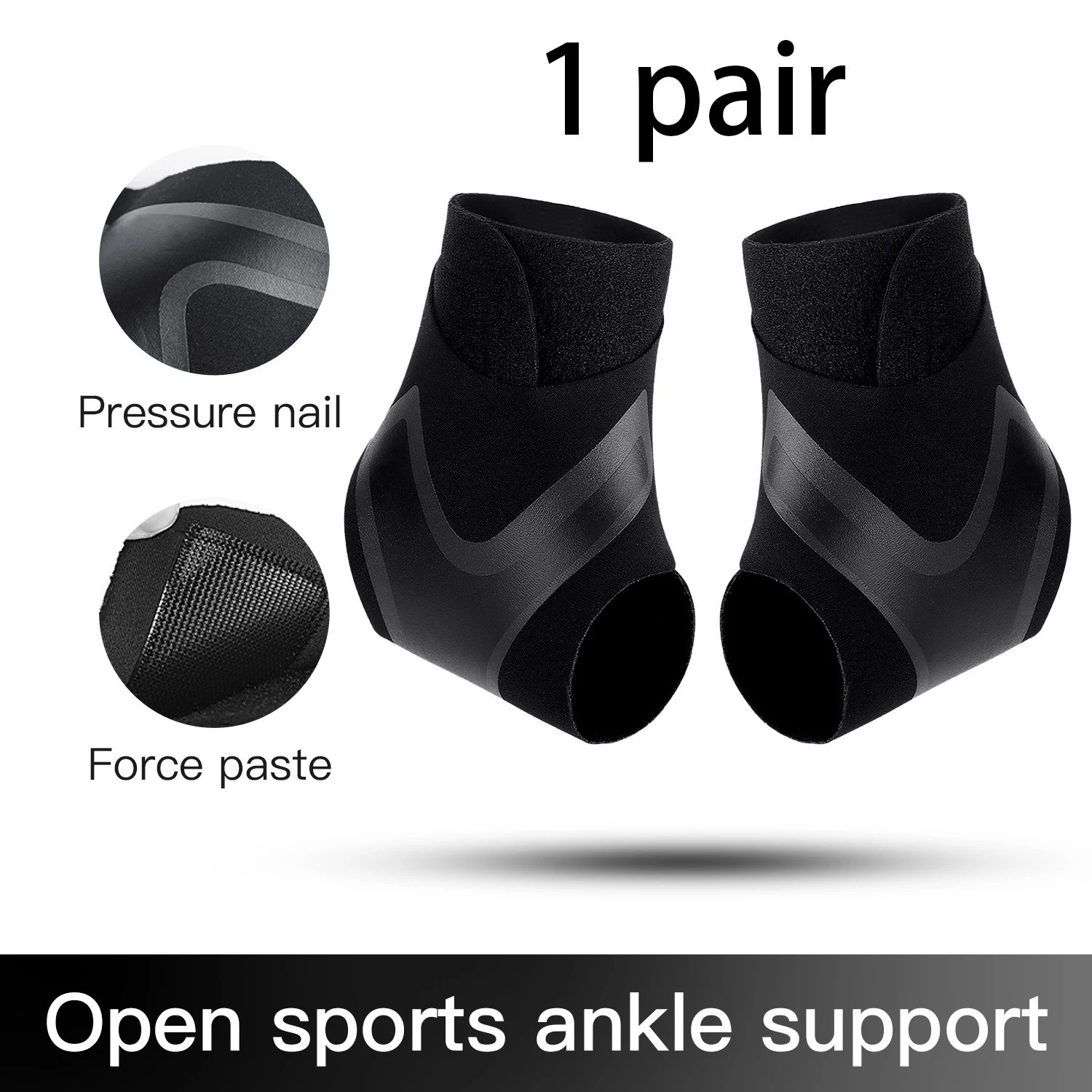 2pcs Adjustable Ankle Support Sleeve Elastic Breathable Sports Brace
