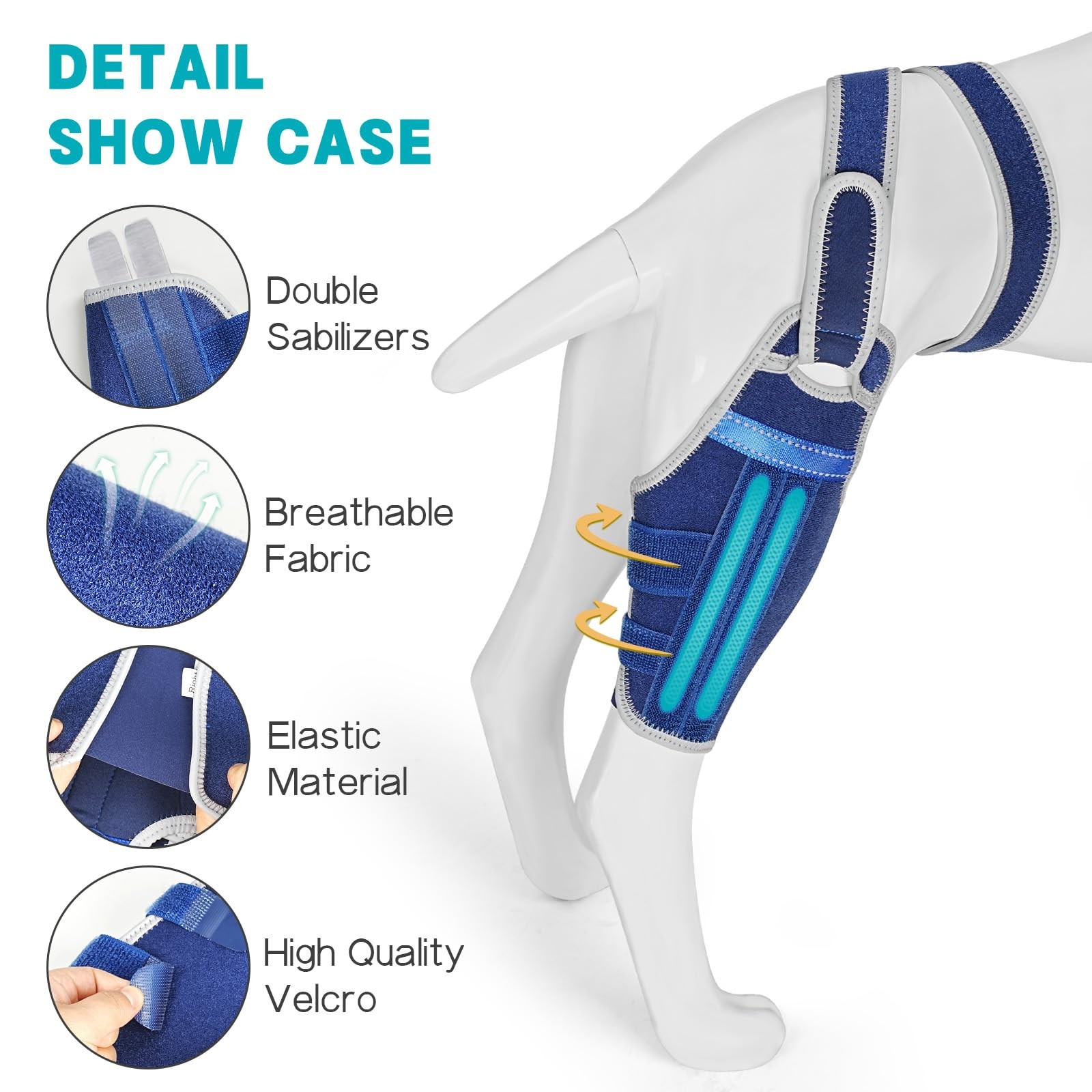Dog Knee Brace for Torn ACL Hind Leg Adjustable with 2 Stabilizers Support | …