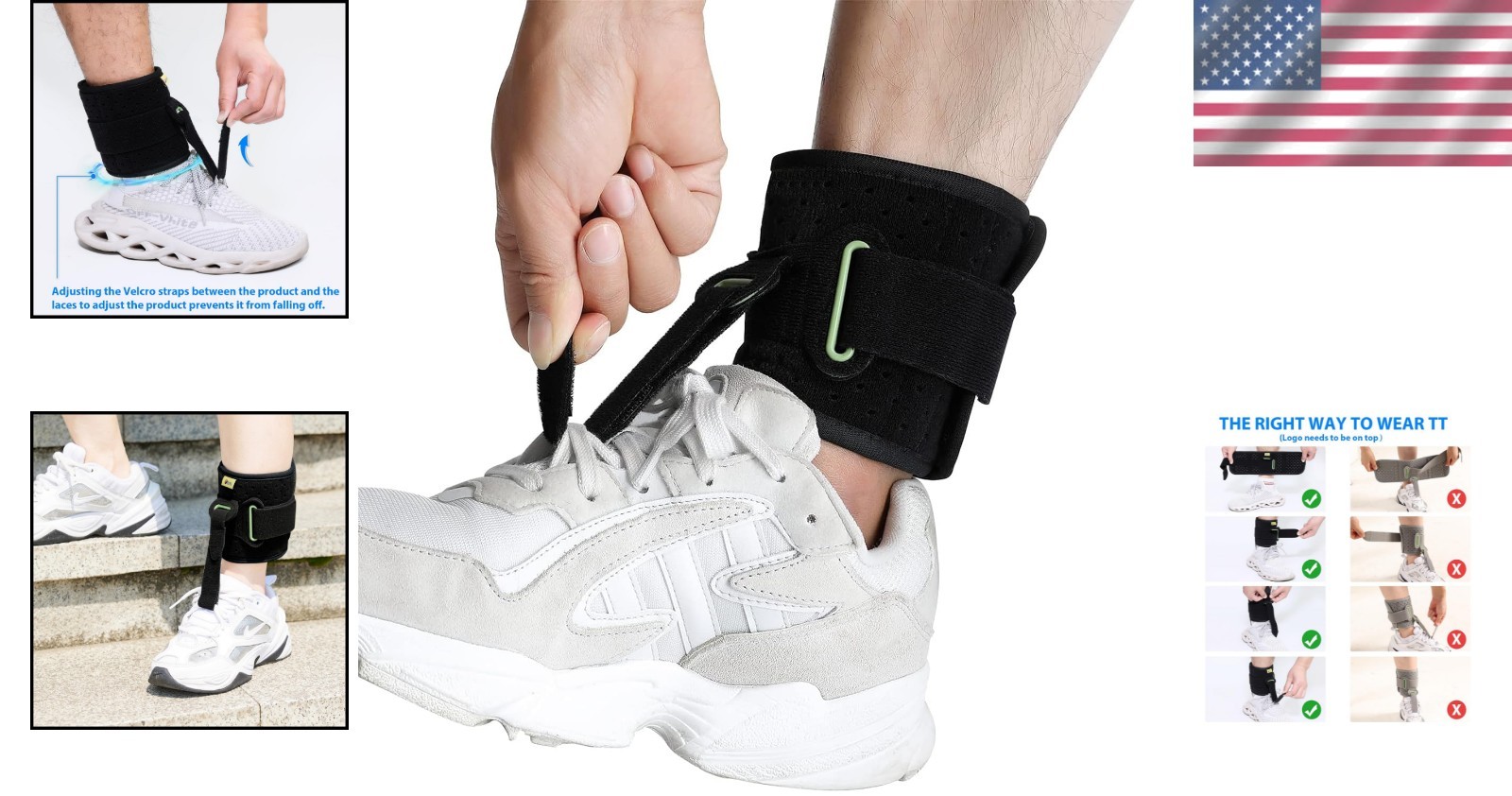 Adjustable Drop Foot Brace for Ankle Support – Breathable and Lightweight