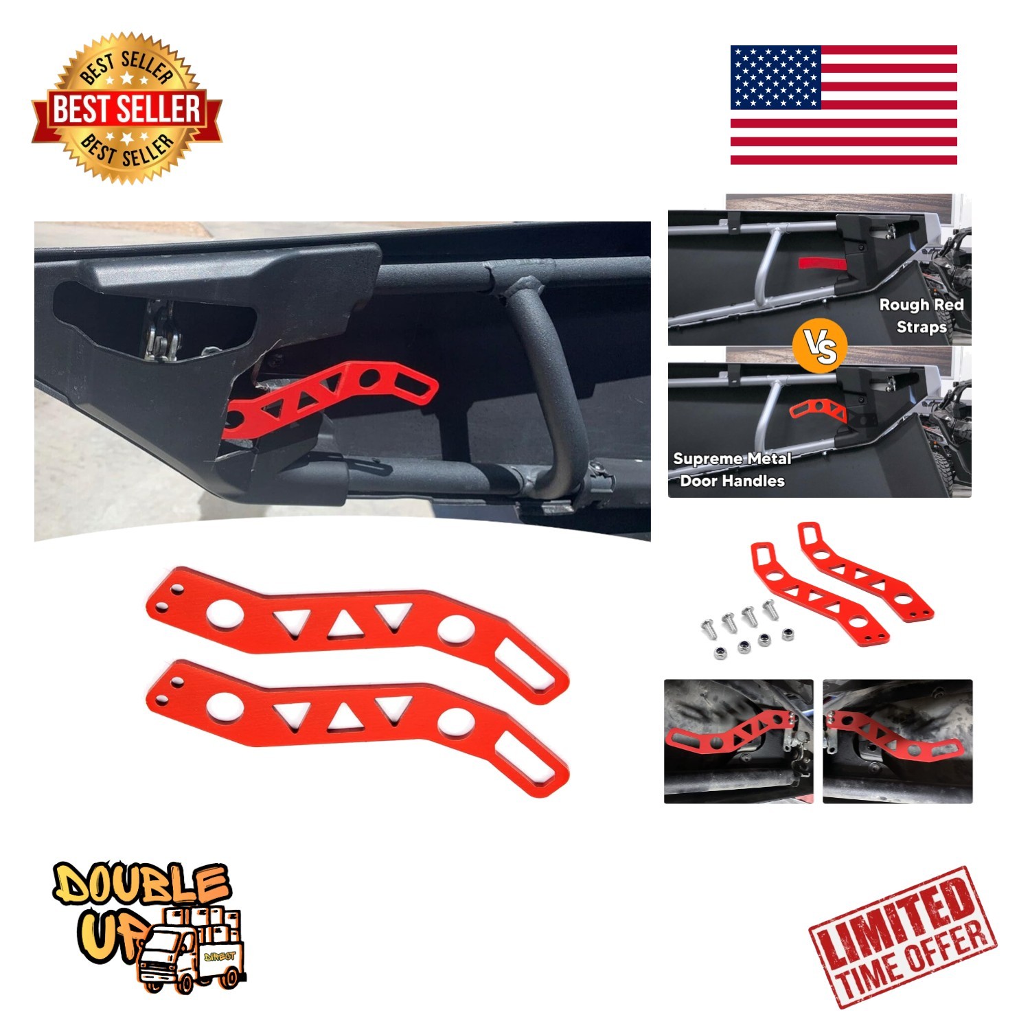 X3 Door Handle Latches Kit Red Left & Right Compatible with Can am Maverick X…