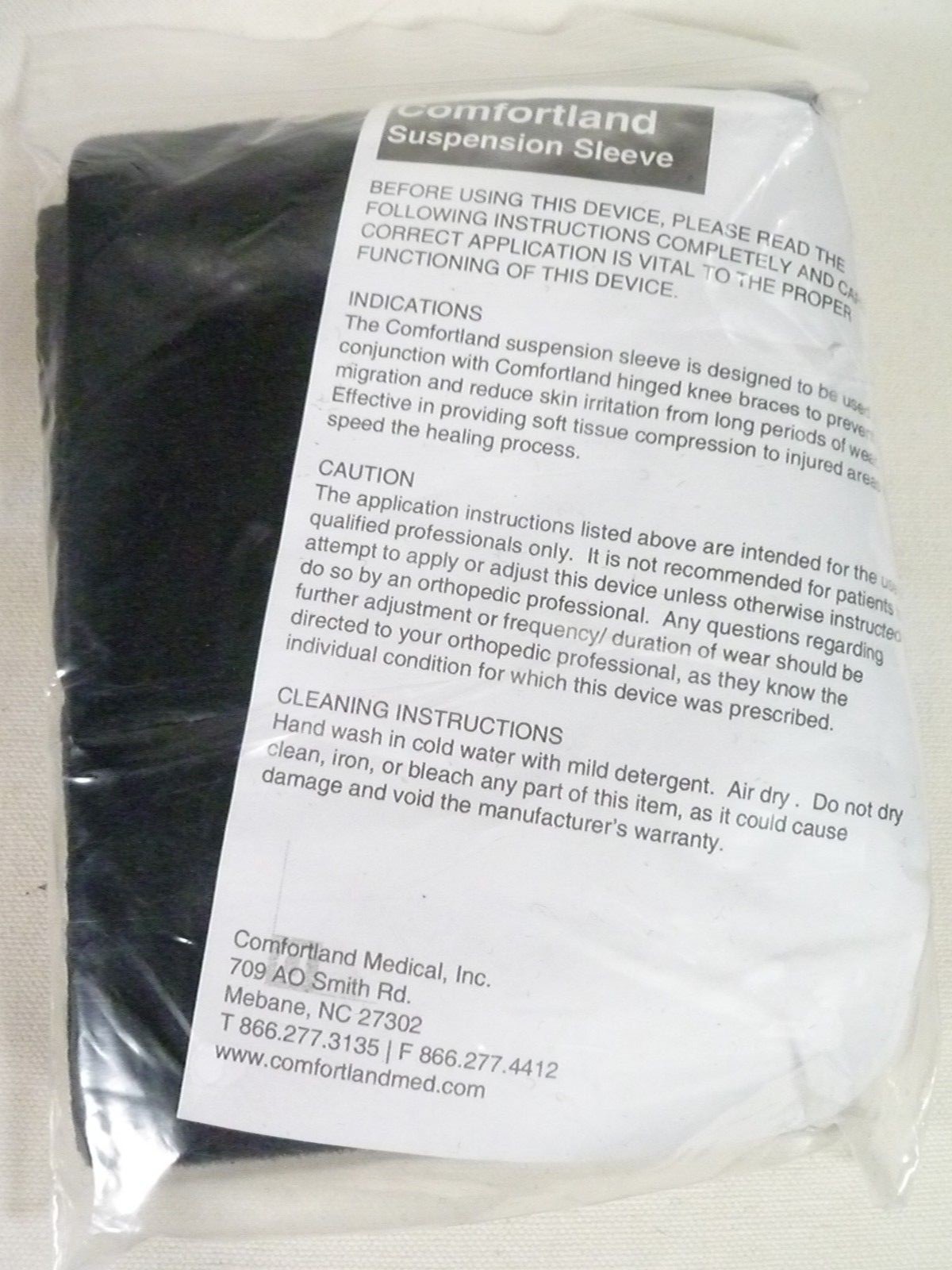 Comfortland Delta Knee Brace OA-200-L LEFT GREY Suspension Sleeve & Mesh Bag
