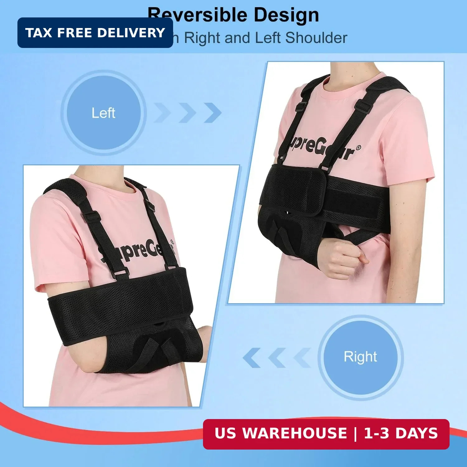 supregear Kids Arm Sling Shoulder Immobilizer, Adjustable Rotator Cuff Brace for